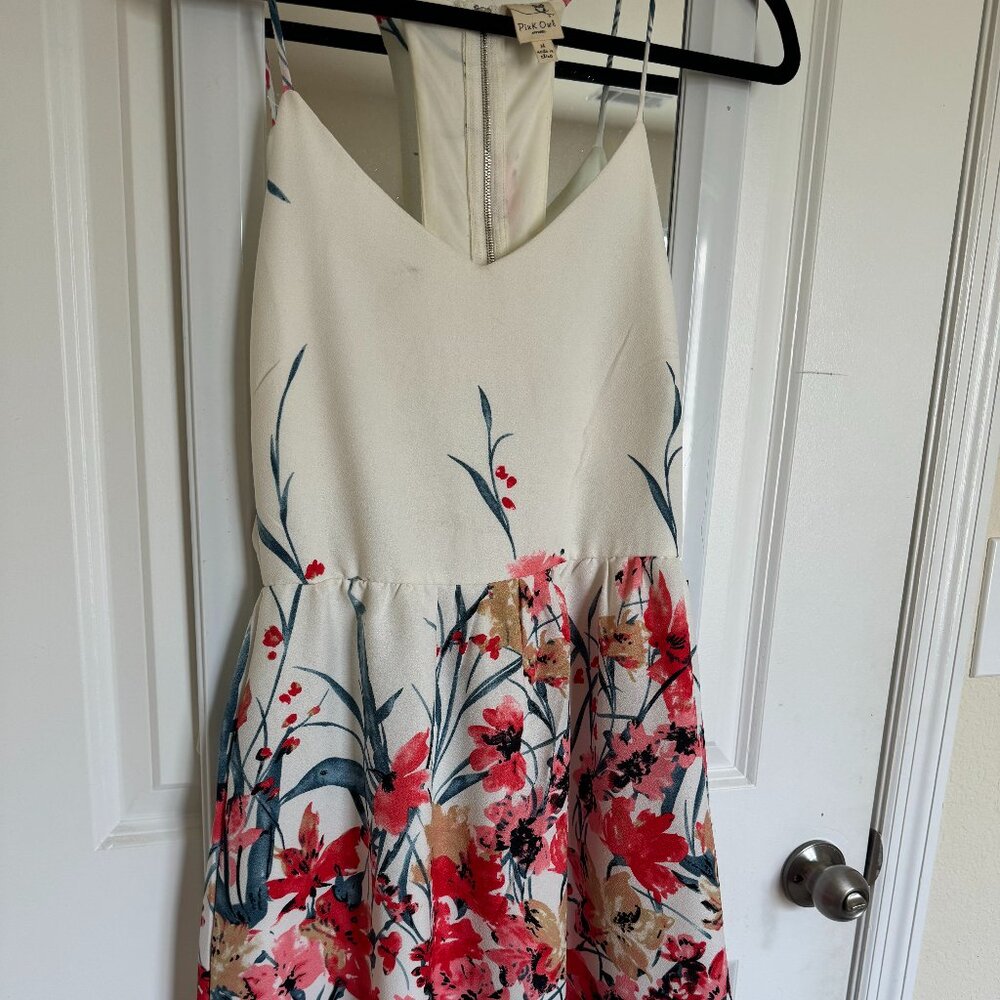 White and Pink Floral Dress